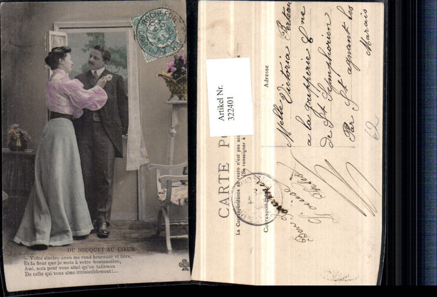 322401,Du Bouquet au Coeur Liebe Paar Fenster Spruch
