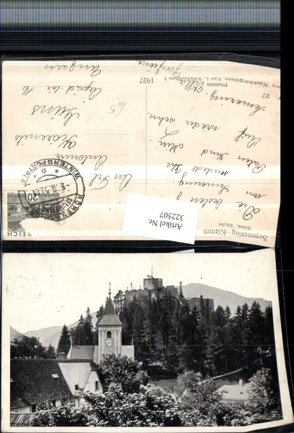 322507,Semmering Klamm Ruine u. Kirche