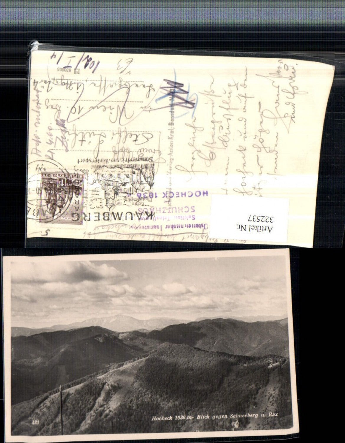 322537,Hocheck b. Furth an d. Triesting geg. Schneeberg u. Rax Bergkulisse pub Anton Kral