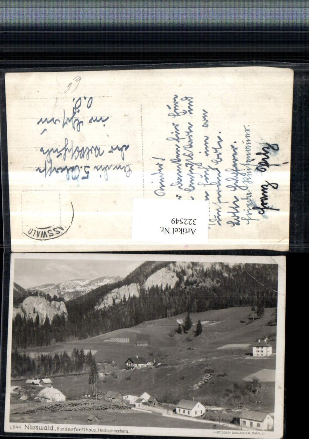 322549,Nasswald b. Schwarzau Bundesforsthaus m. Hochschneeberg