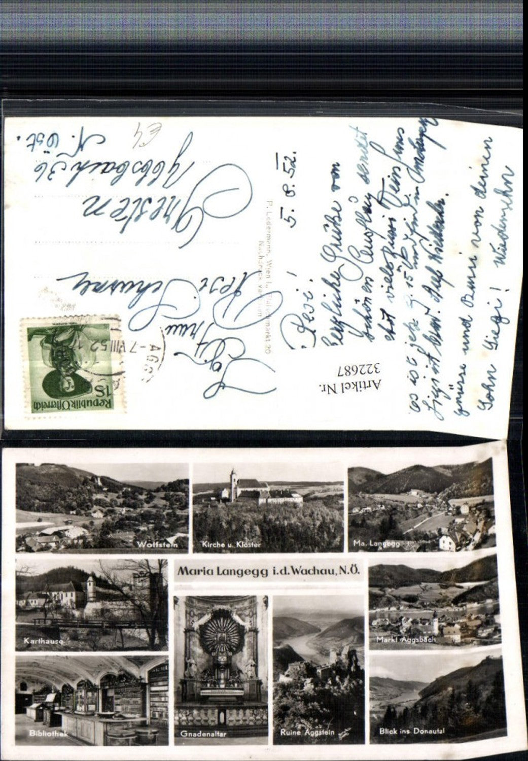 322687,Maria Langegg in d. Wachau Kirche Kloster Karthause Aggsbach Wolfstein Mehrbildkarte