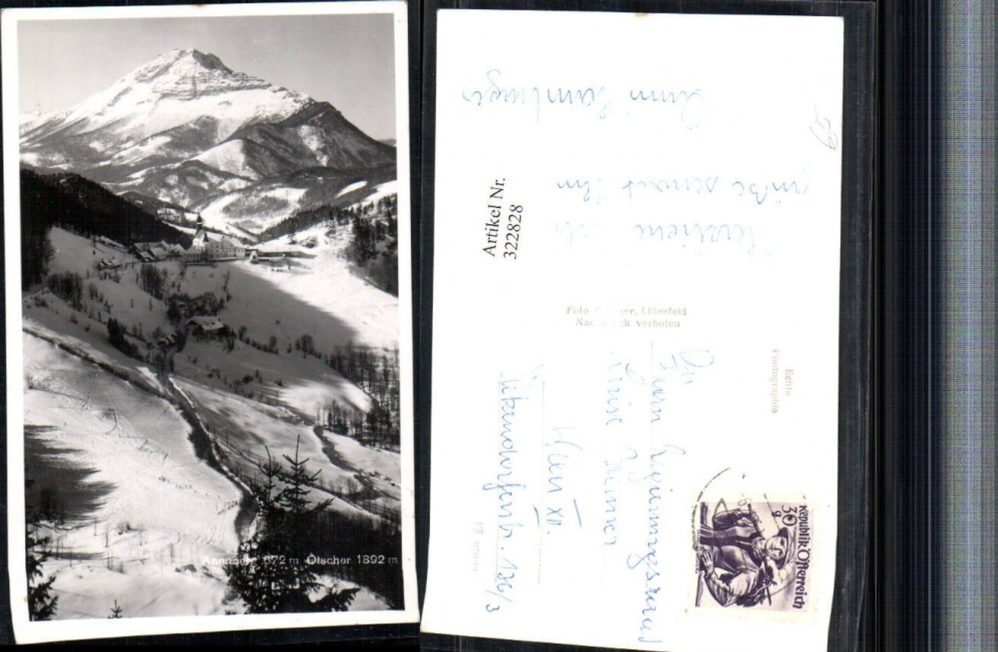 322828,Annaberg Totale m. Ötscher Bergkulisse Winterbild