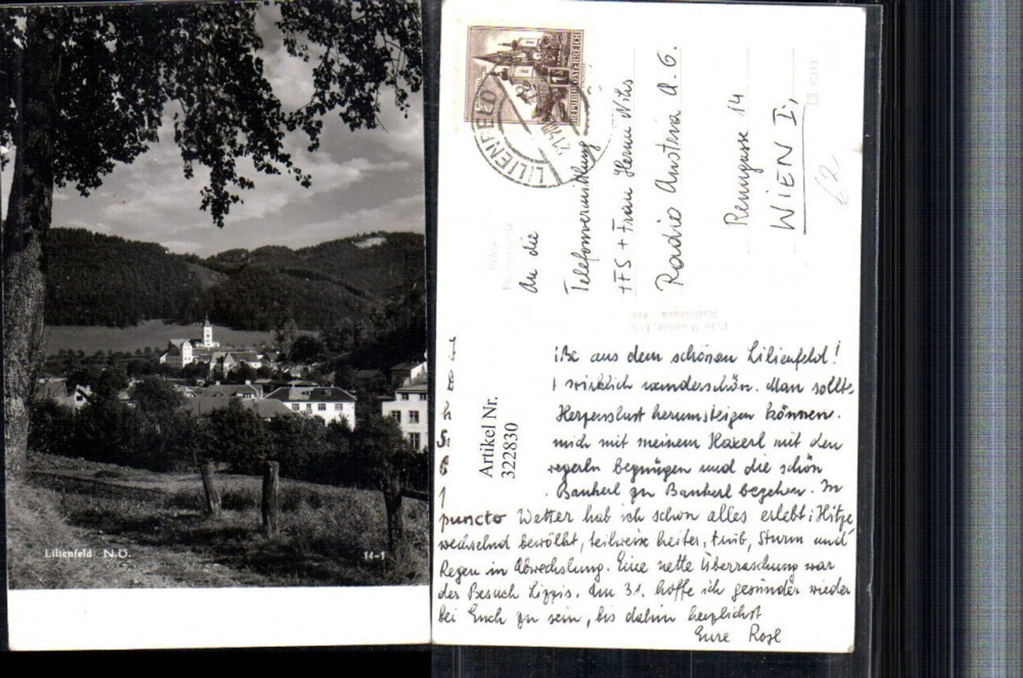 322830,Lilienfeld Teilansicht m. Stift