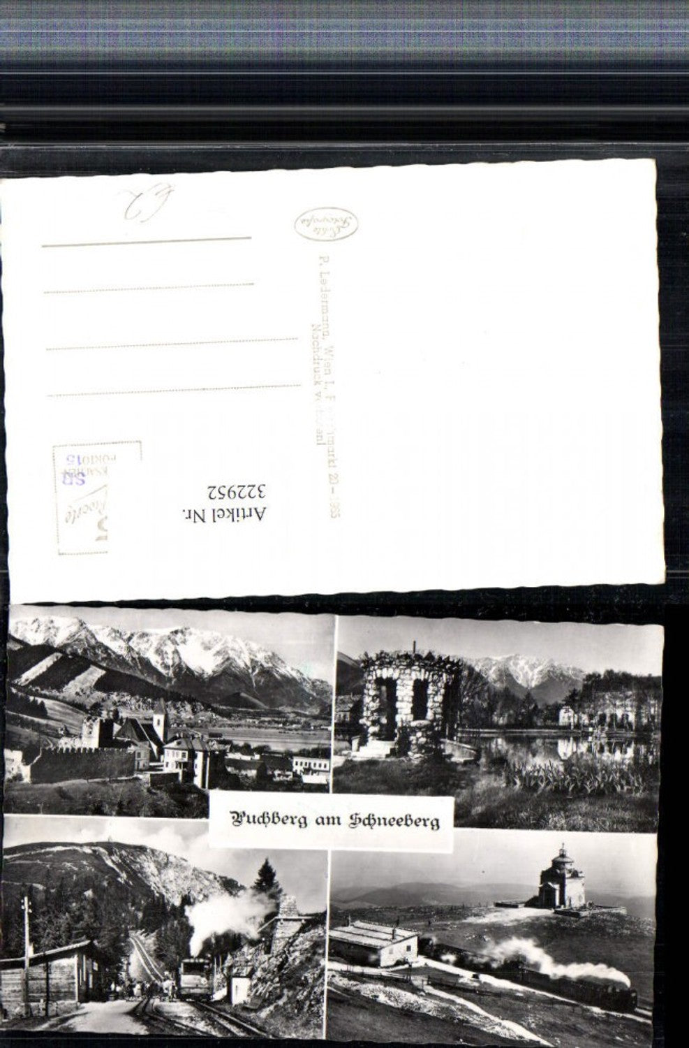 322952,Puchberg am Schneeberg Totale Zahnradbahn Teich Kirche Mehrbildkarte