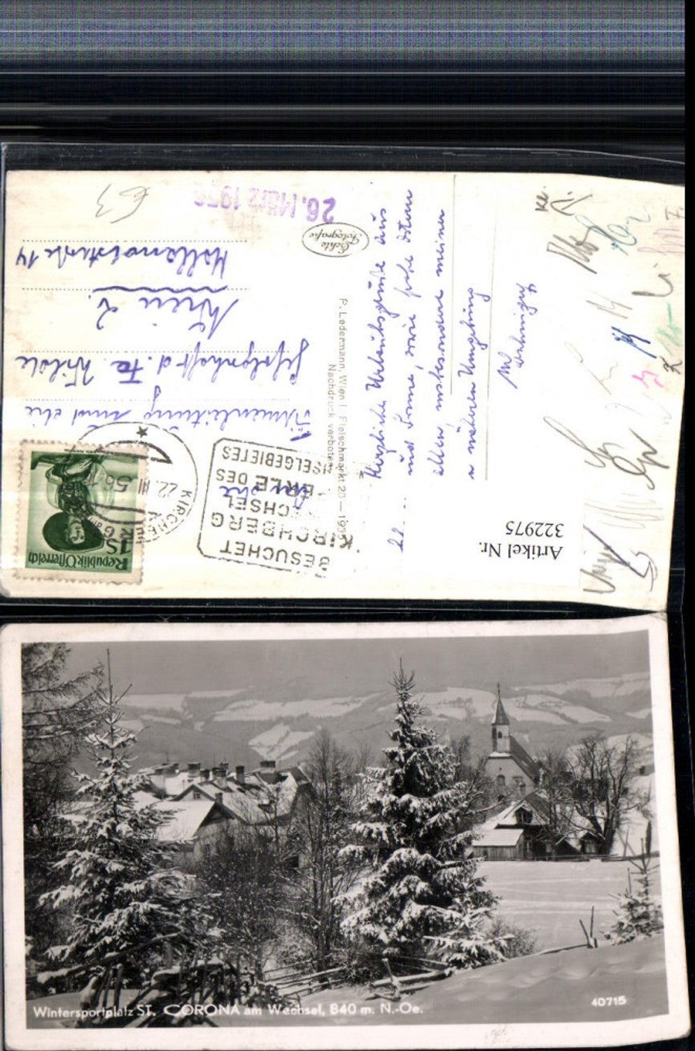 322975,St. Corona am Wechsel Teilansicht Kirche Winterbild