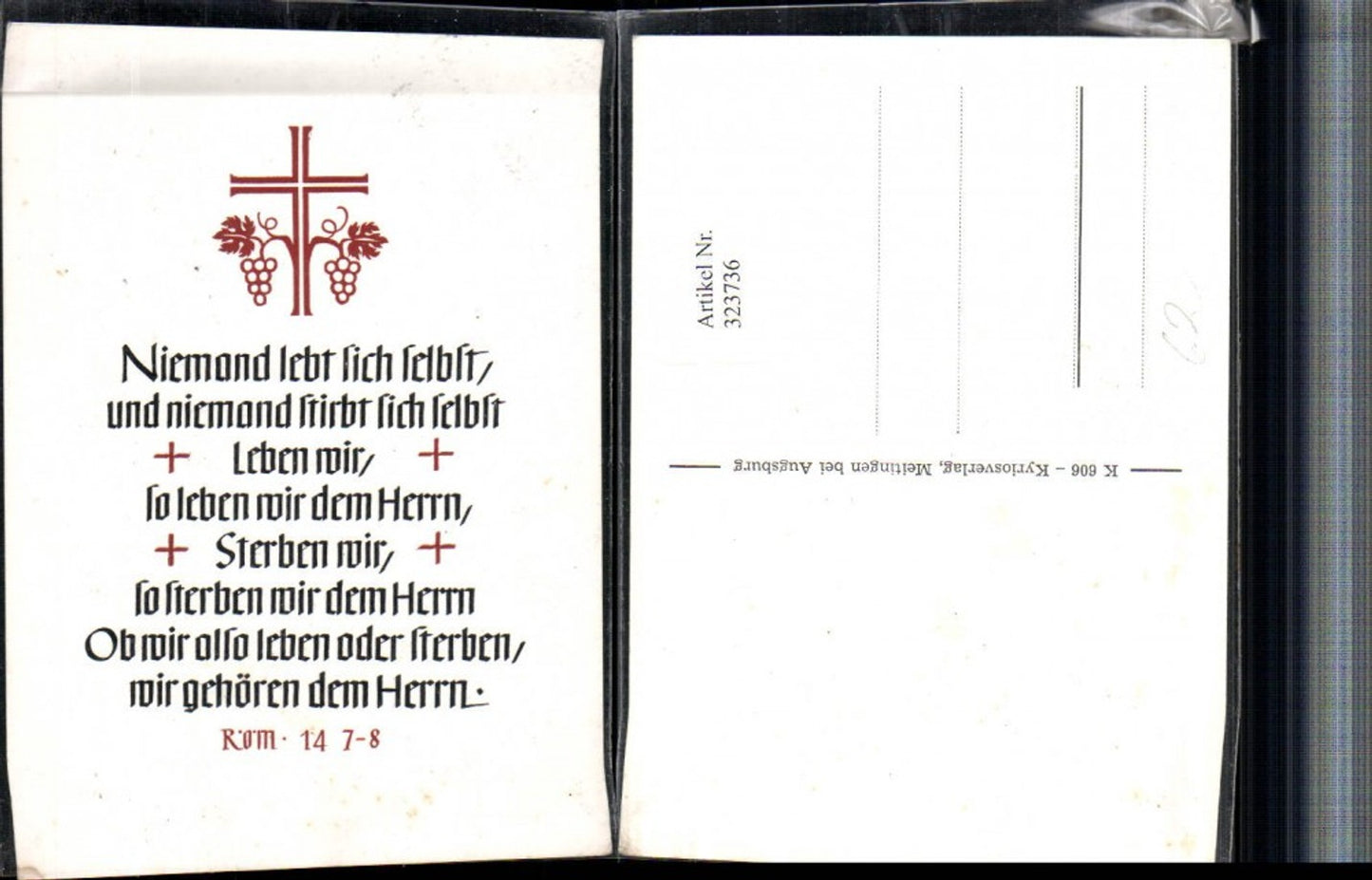 323736, Saying Quote Bible Romans 14 7-8 Cross Grapes