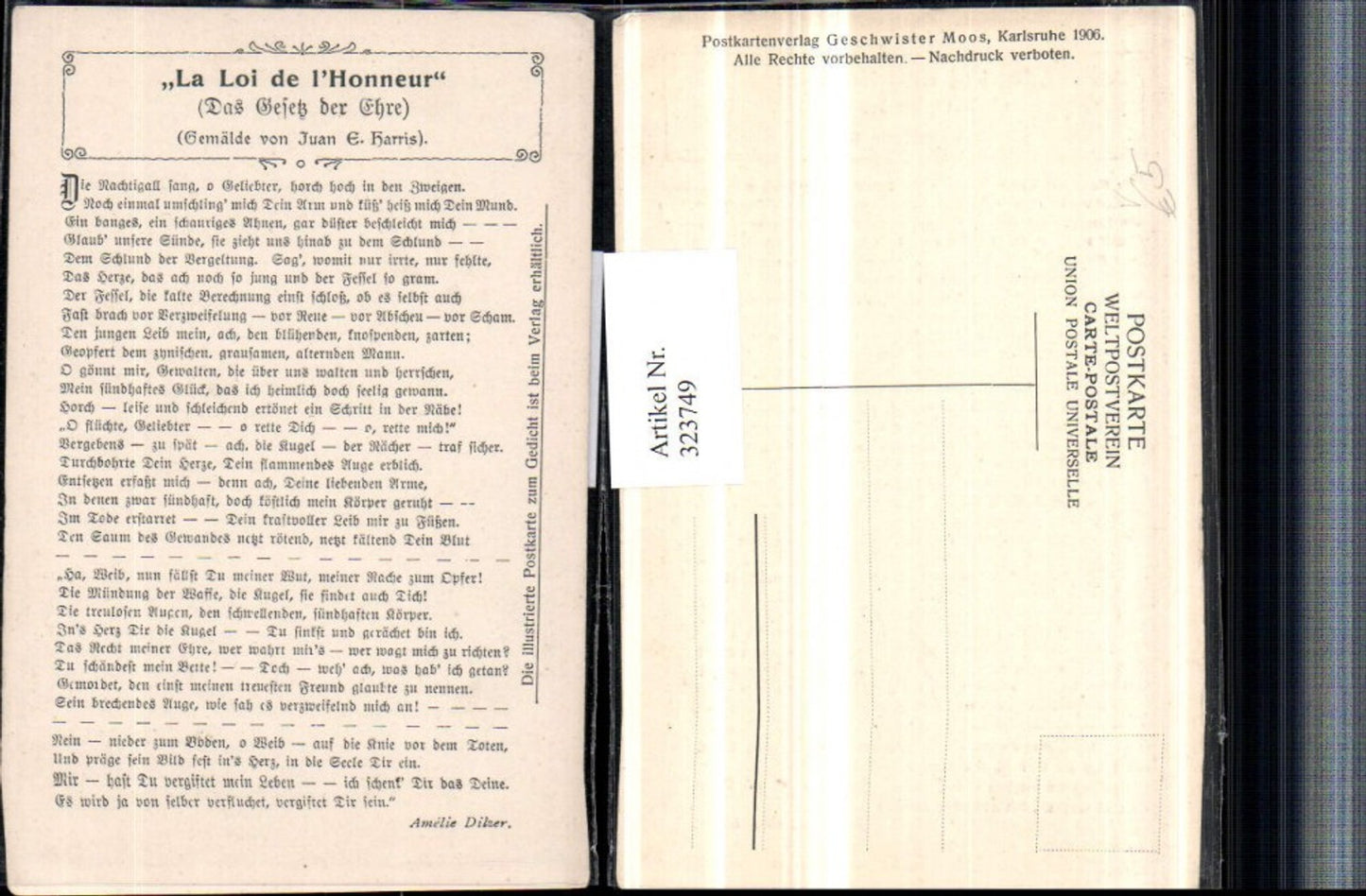 323749, Saying quote by Amelie Dilzer La Loi de l'Honneur pub Geschwister Moos Karlsruhe