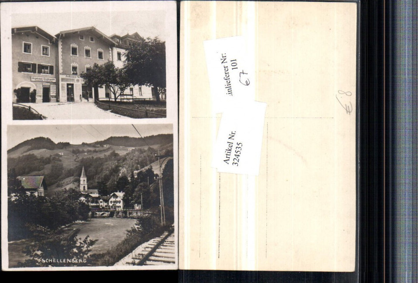 324535,Schellenberg Marktschellenberg Teilansicht Kirche Geschäfte Bezirkbank Berchtesgaden