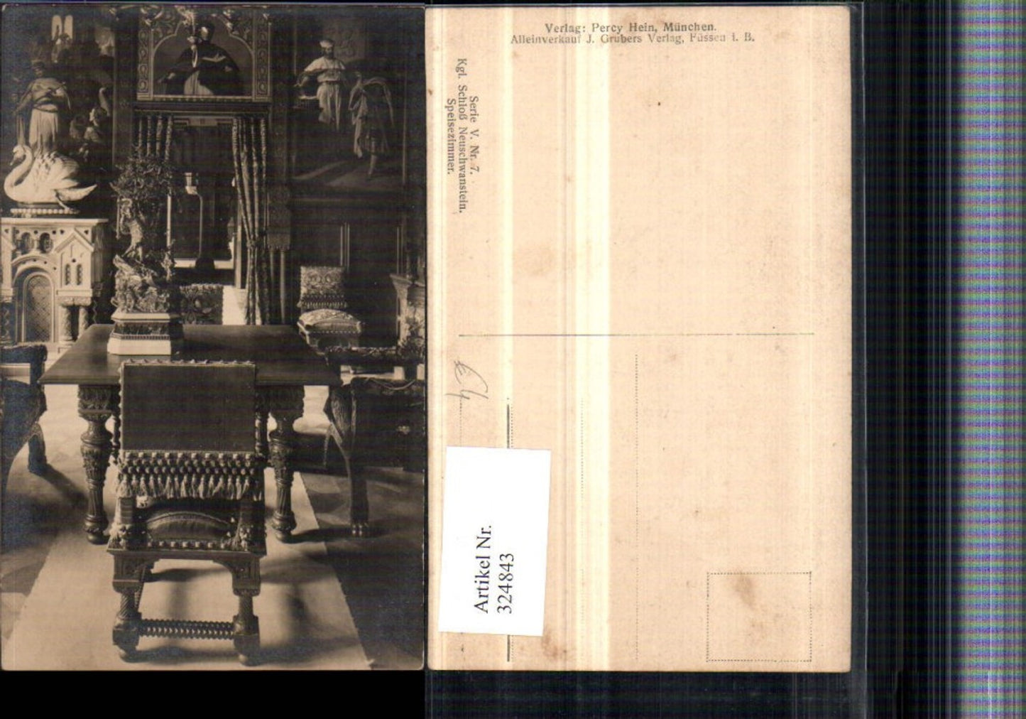 324843,Schloss Neuschwanstein b. Füssen Speisezimmer Innenansicht