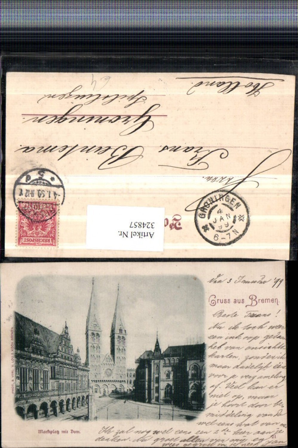 324857,Gruß aus Bremen Marktplatz m. Dom Kirche