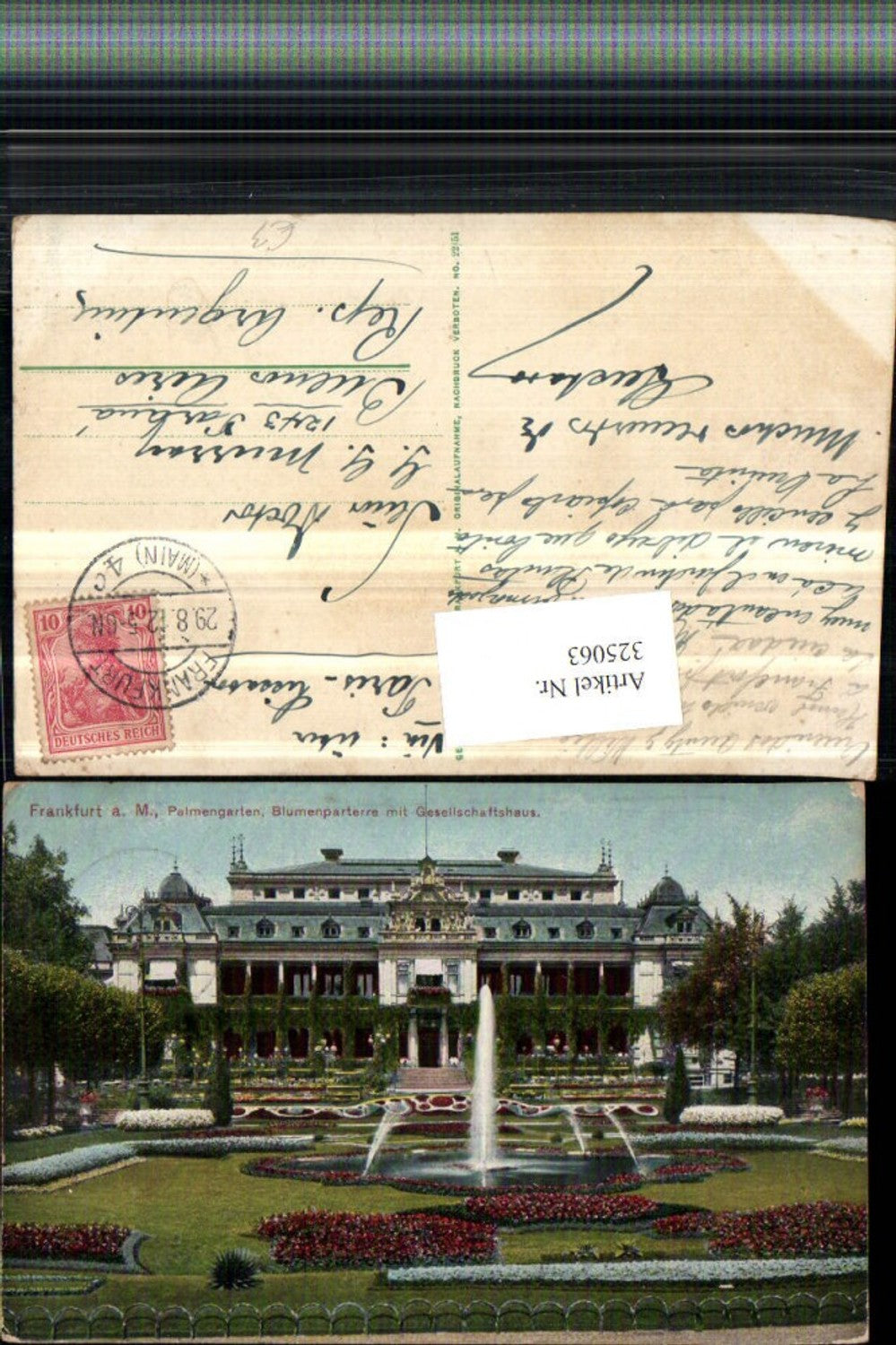325063,Frankfurt am Main Palmengarten Blumenparterre m. Gesellschaftshaus