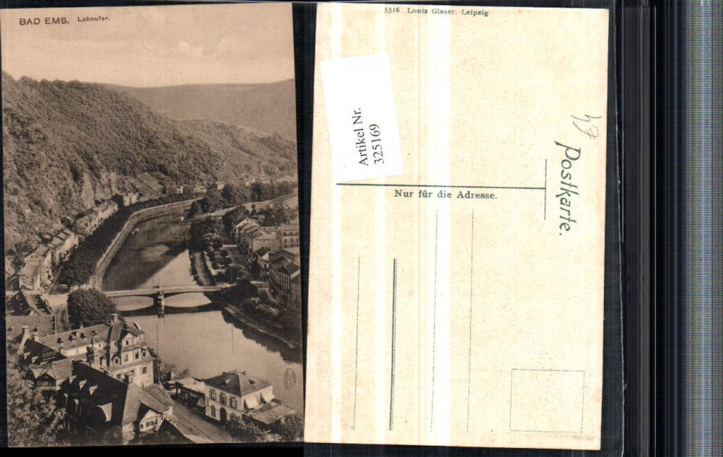 325169,Bad Ems Teilansicht Lahnufer Brücke
