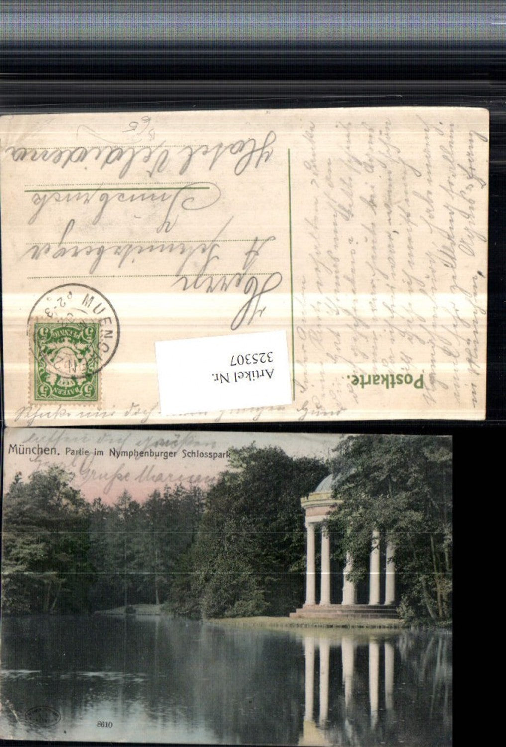 325307,München Partie im Nymphenburger Schlosspark Tempel