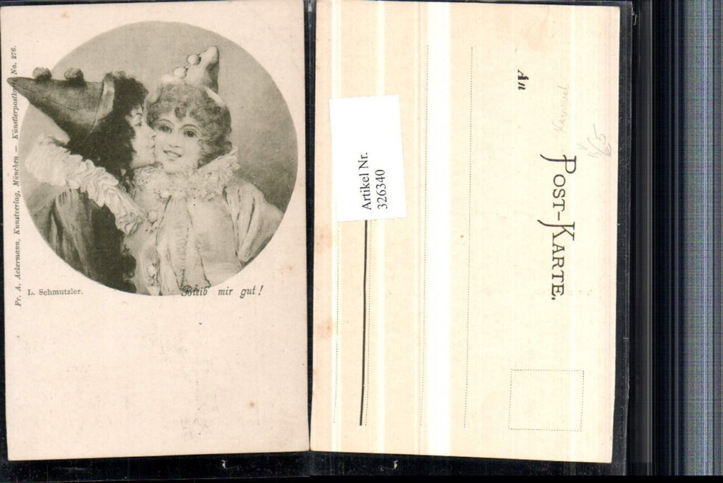 326340,Künstler AK L. Schmutzler Frauen Harlekin Karneval pub A. Ackermann 276