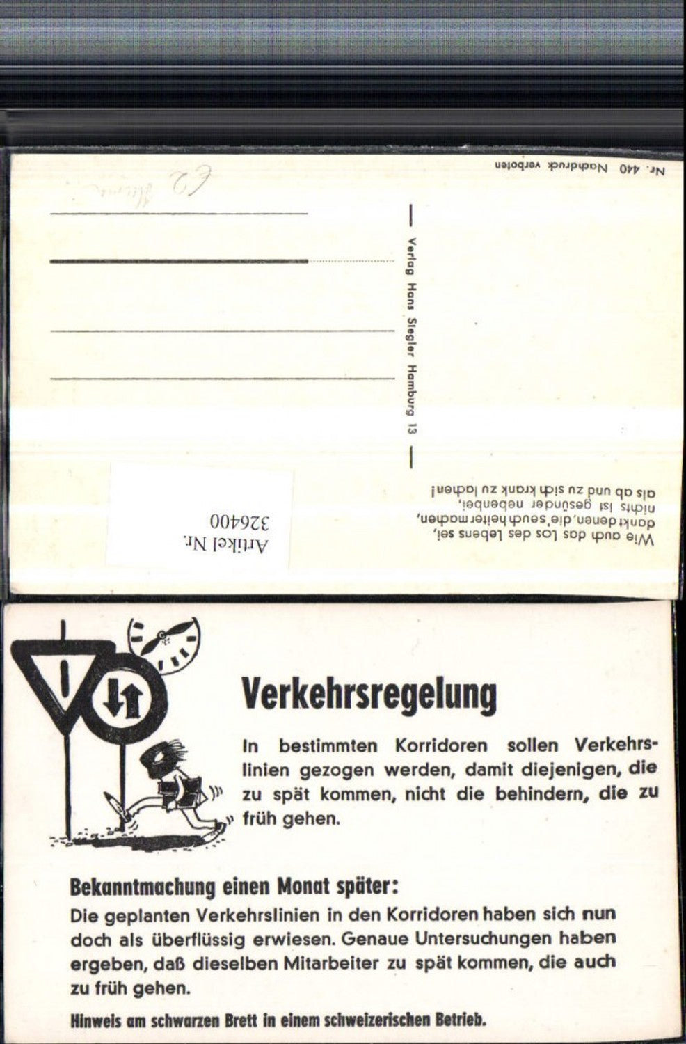 326400,Künstler AK Scherz Humor Verkehrsregelung Text Verkehrstafeln Uhr