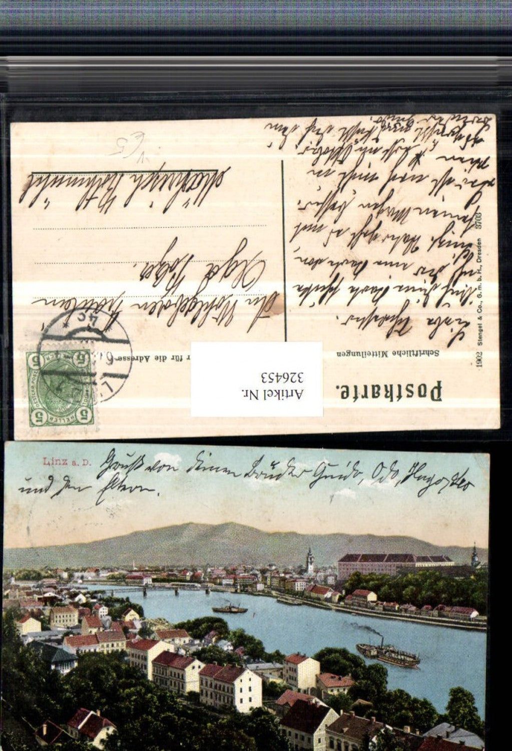 326453,Linz an d. Donau Teilansicht pub Stengel & Co 3703