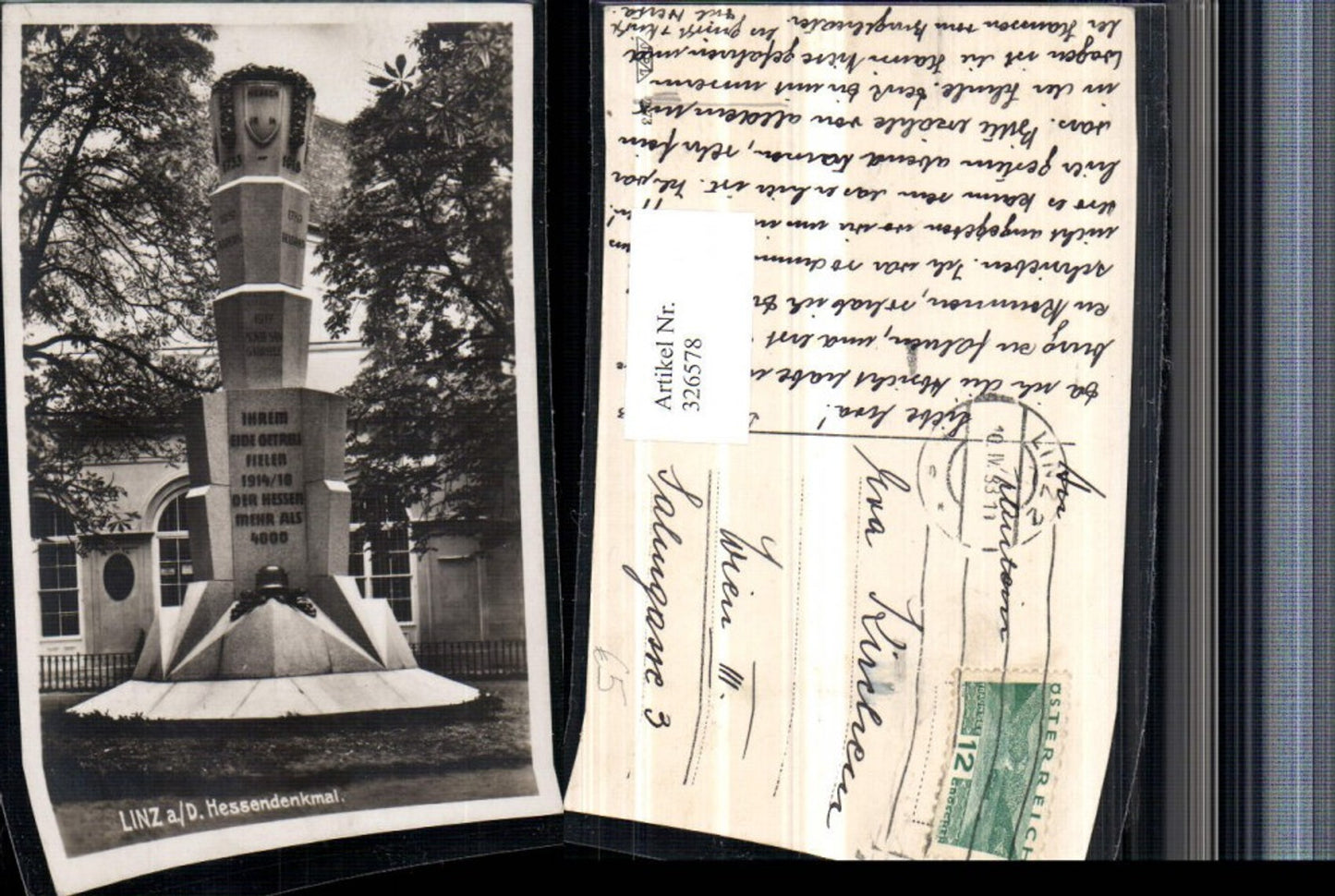 326578,Linz an d. Donau Hessen-Denkmal