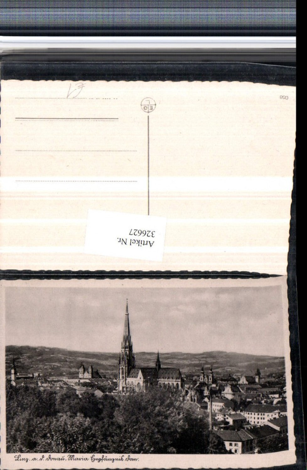 326627,Linz an d. Donau Teilansicht m. Maria-Empfängnis-Dom Kirche