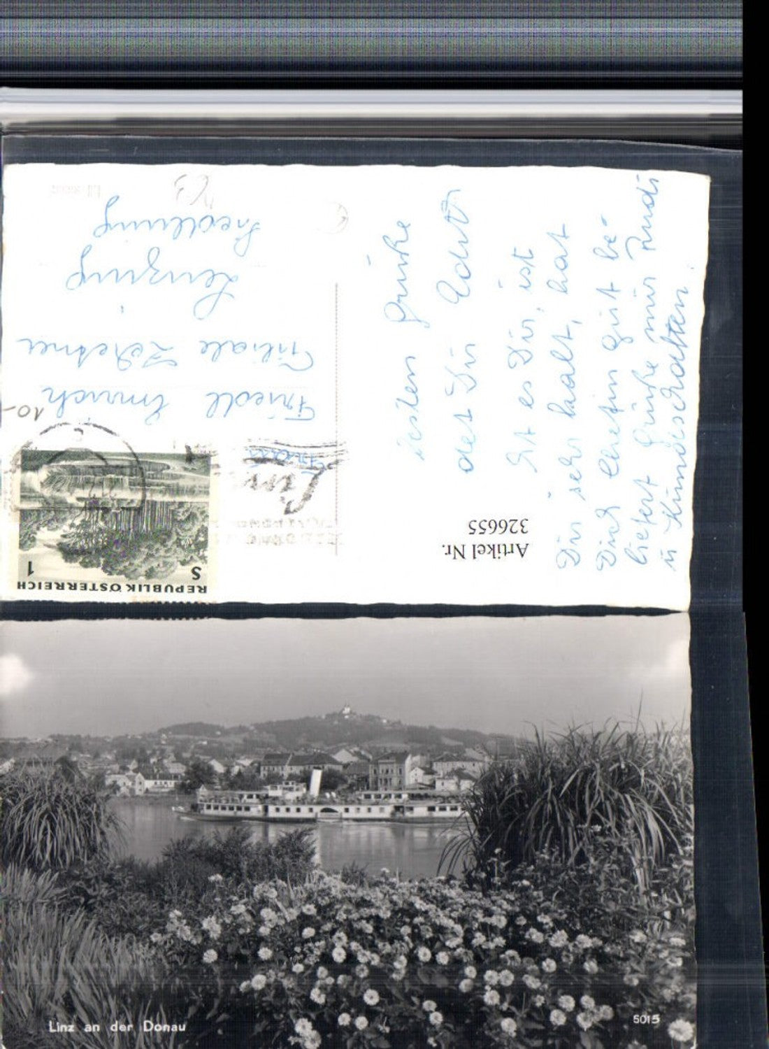 326655,Linz an d. Donau Teilansicht m. Pöstlingberg Dampfer