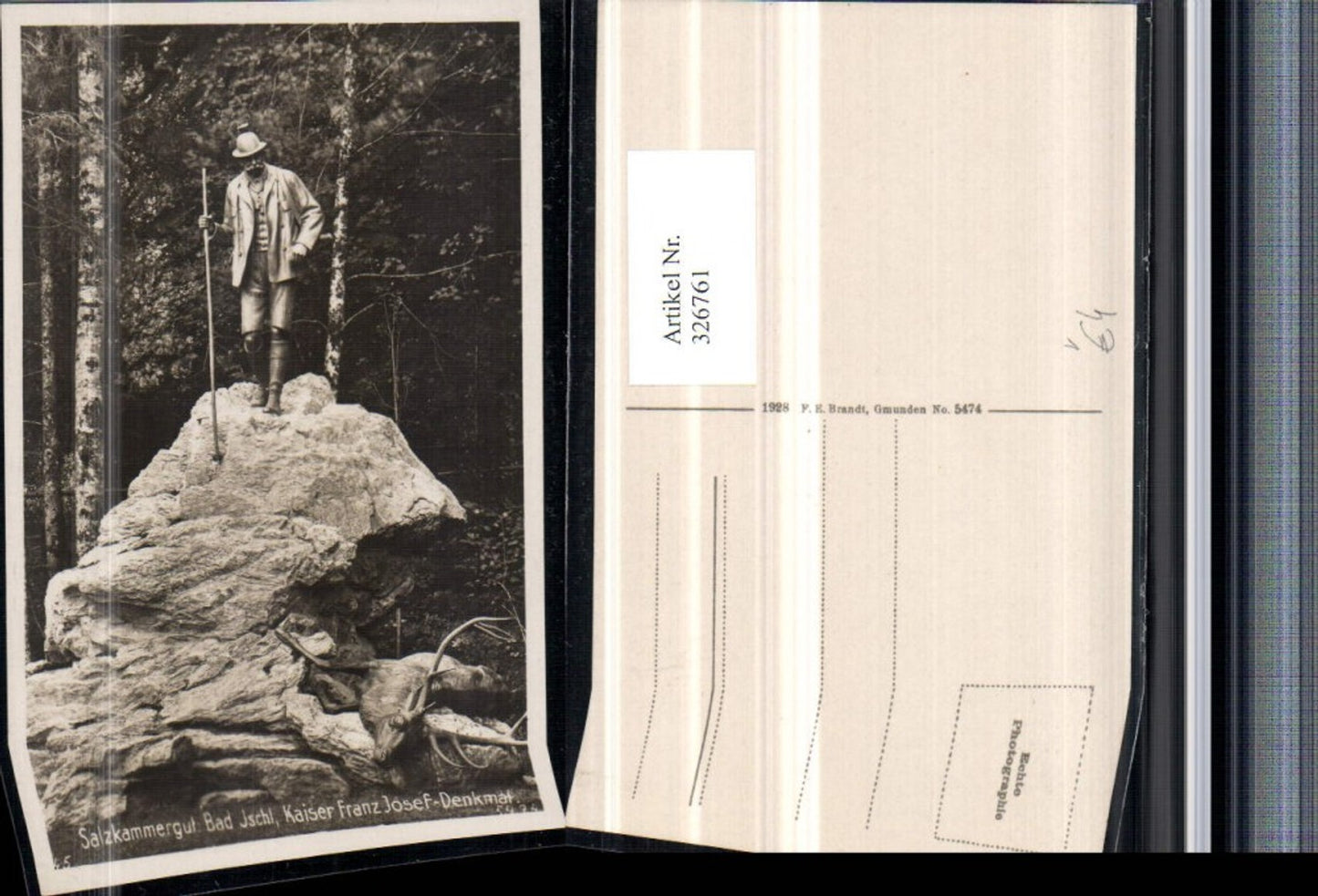 326761,Bad Ischl Kaiser Franz Josef-Denkmal pub F. E. Brandt 5474