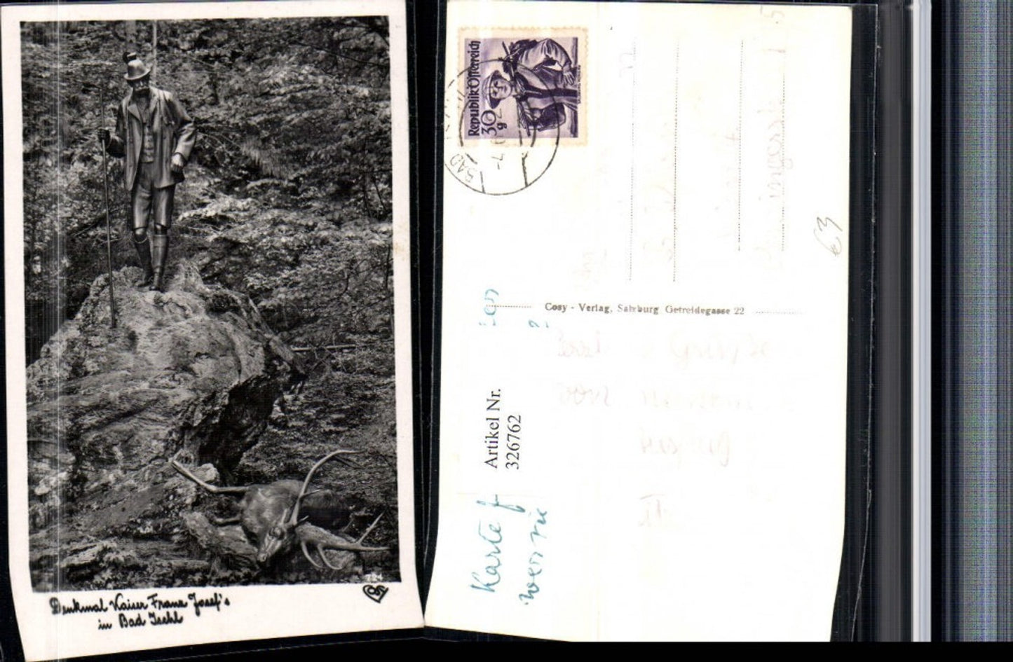 326762,Bad Ischl Denkmal Kaiser Franz Josef pub Cosy 724