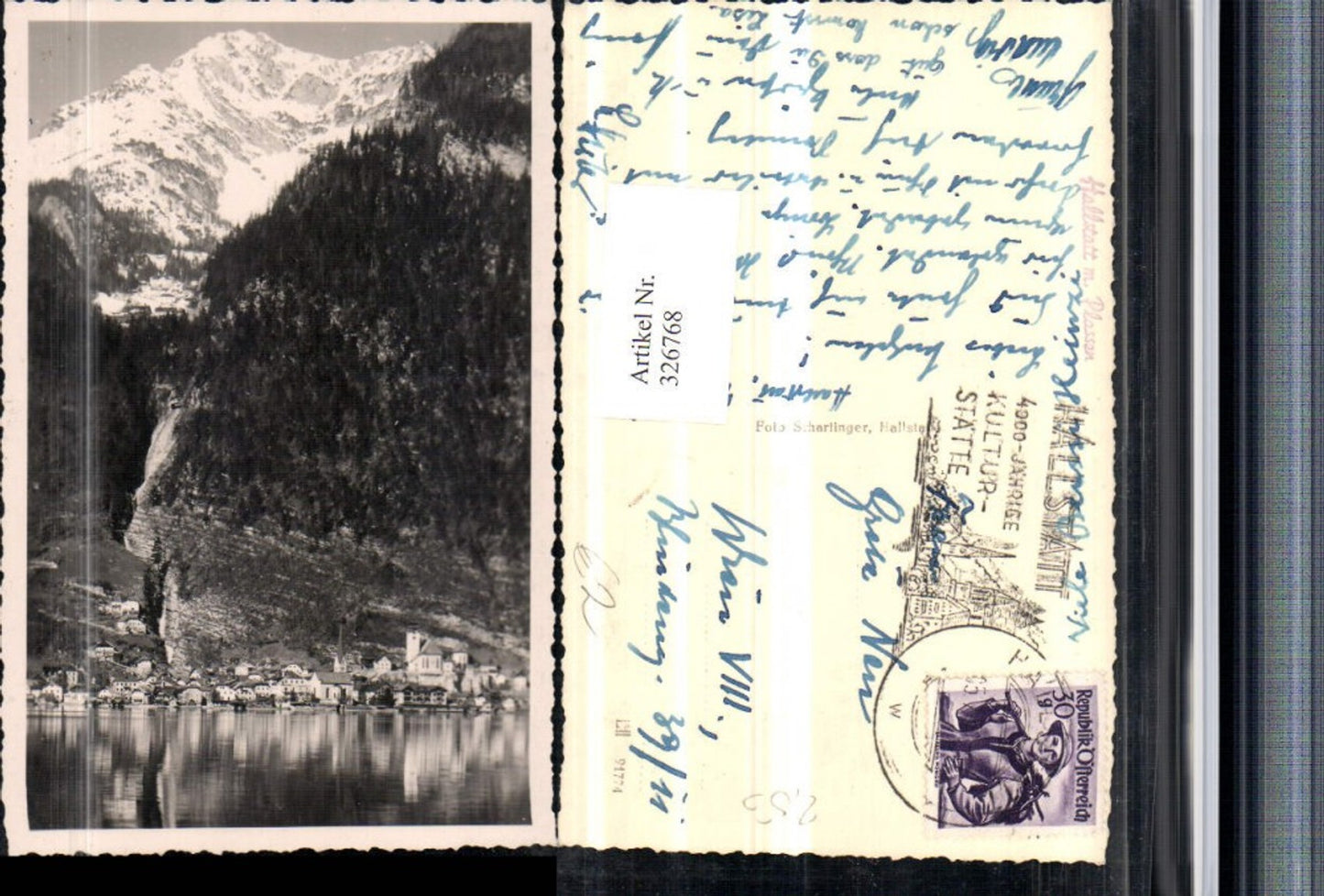 326768,Hallstatt Teilansicht m. Plassen Bergkulisse