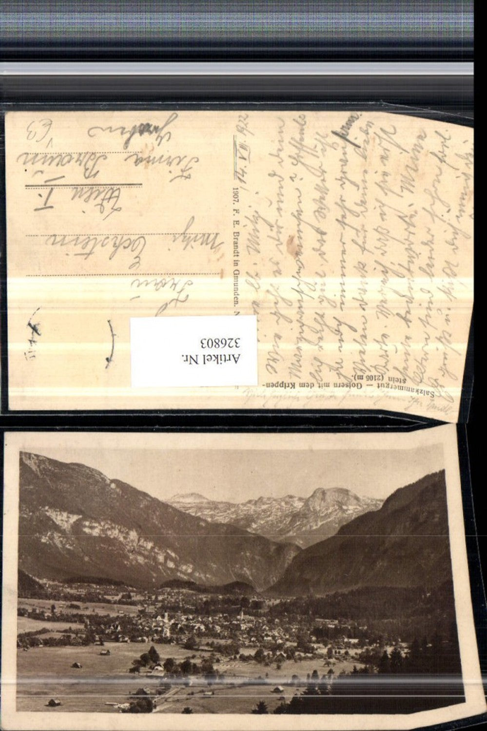 326803,Goisern Totale m. Krippenstein Bergkulisse pub F. E. Brandt 030