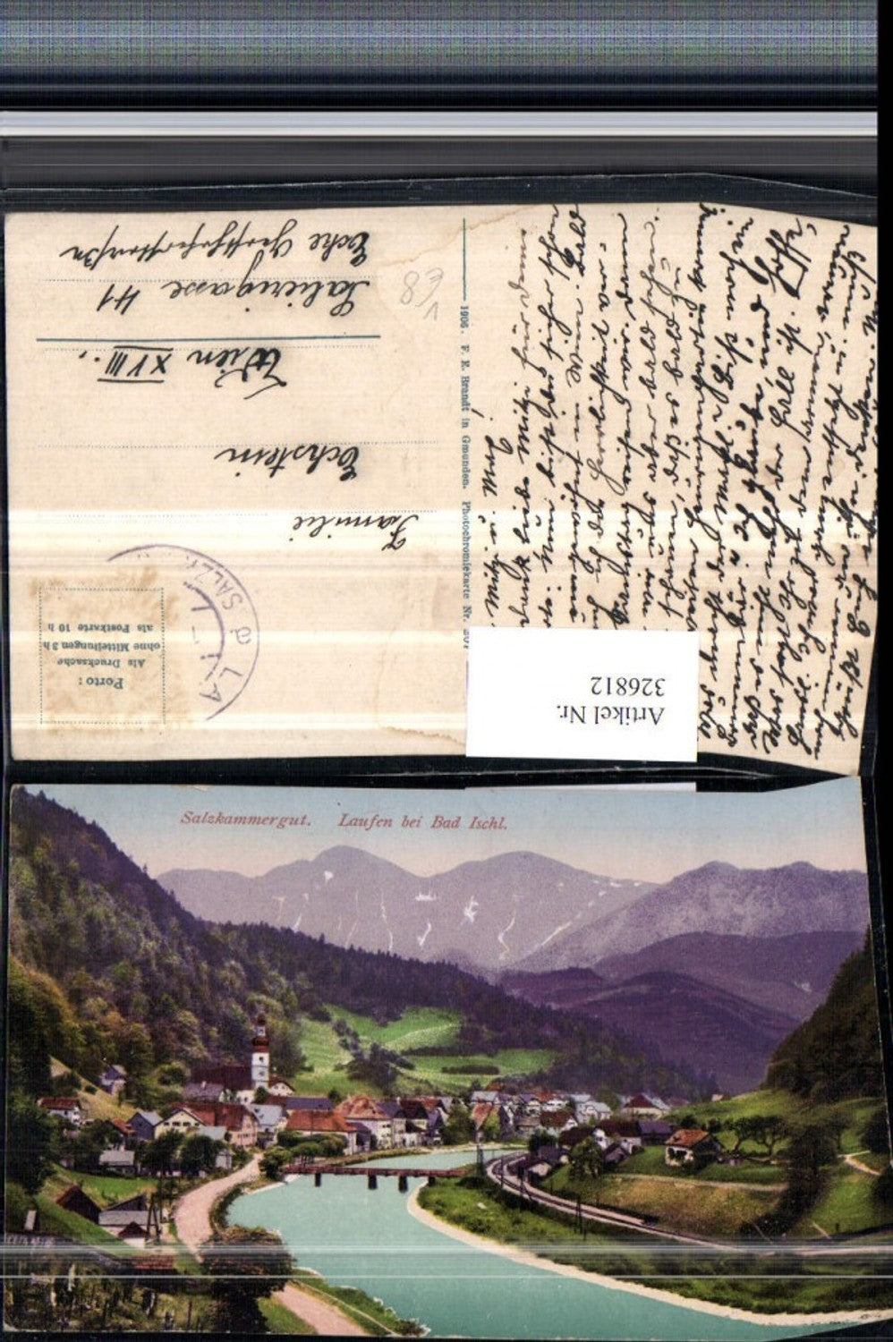 326812,Laufen Totale b. Bad Ischl Bergkulisse pub F. E. Brandt 207