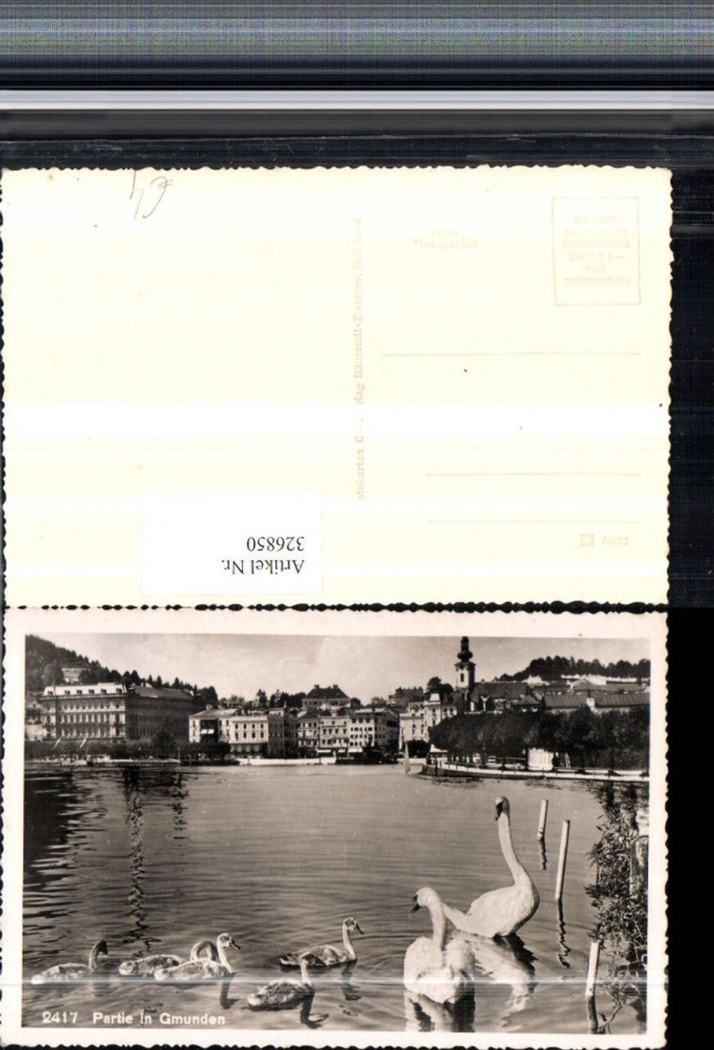 326850,Gmunden Teilansicht Schwäne