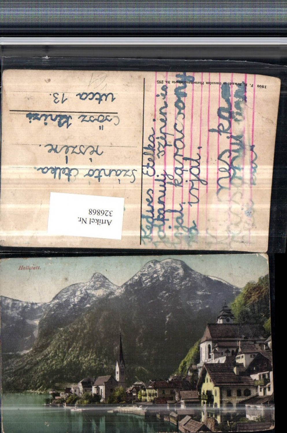 326868,Hallstatt Teilansicht Bergkulisse pub F. E. Brandt 285