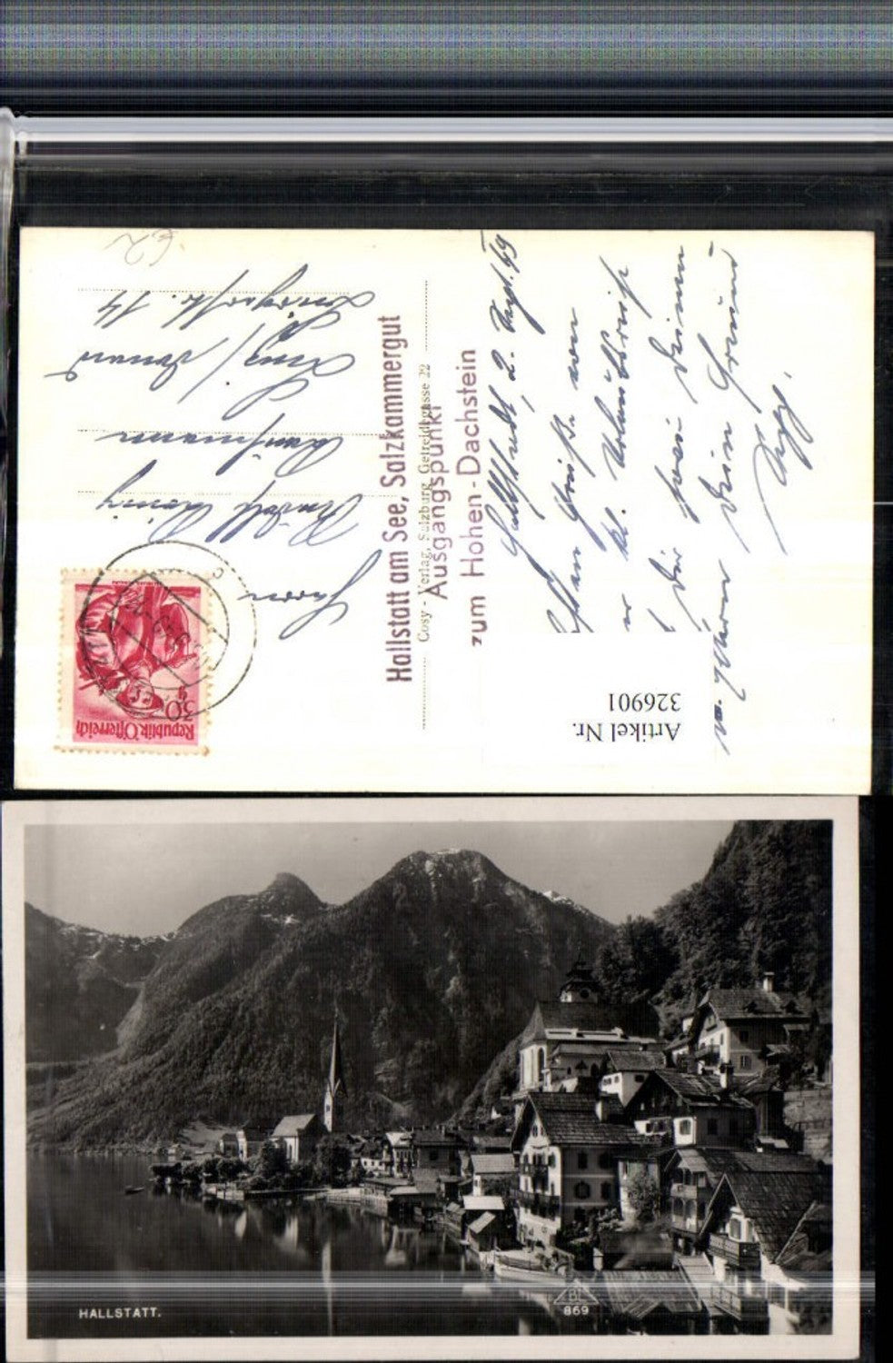 326901,Hallstatt Teilansicht Kirche Bergkulisse
