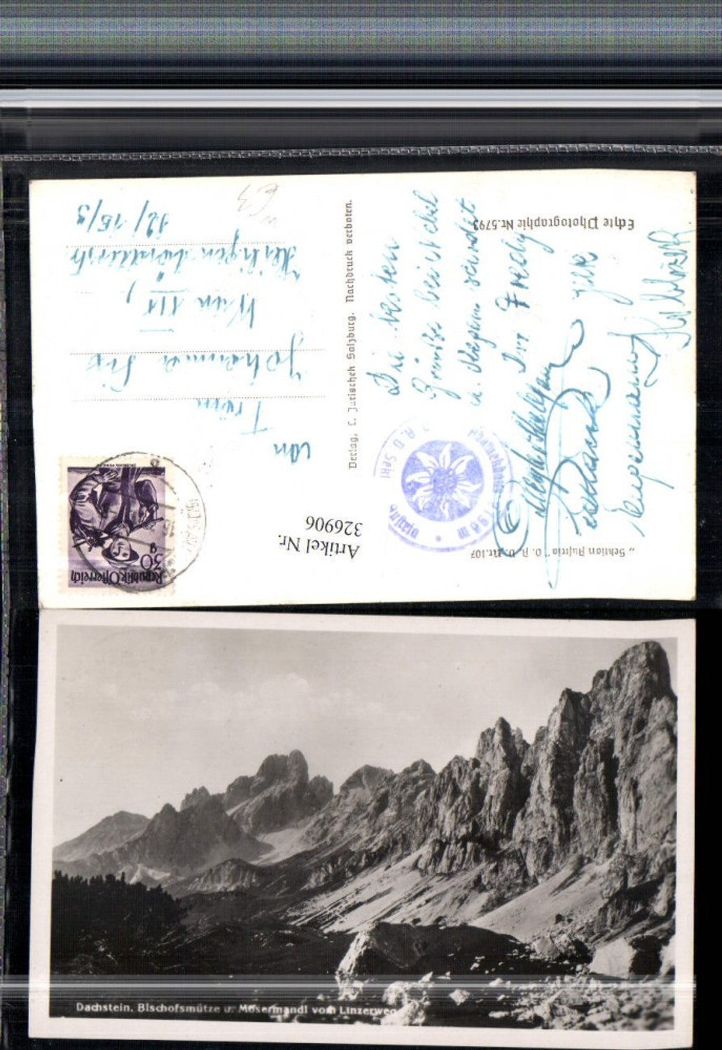 326906,Dachstein Bischofsmütze u. Mosermadnl vom Linzerweg b. Gosau Bergkulisse