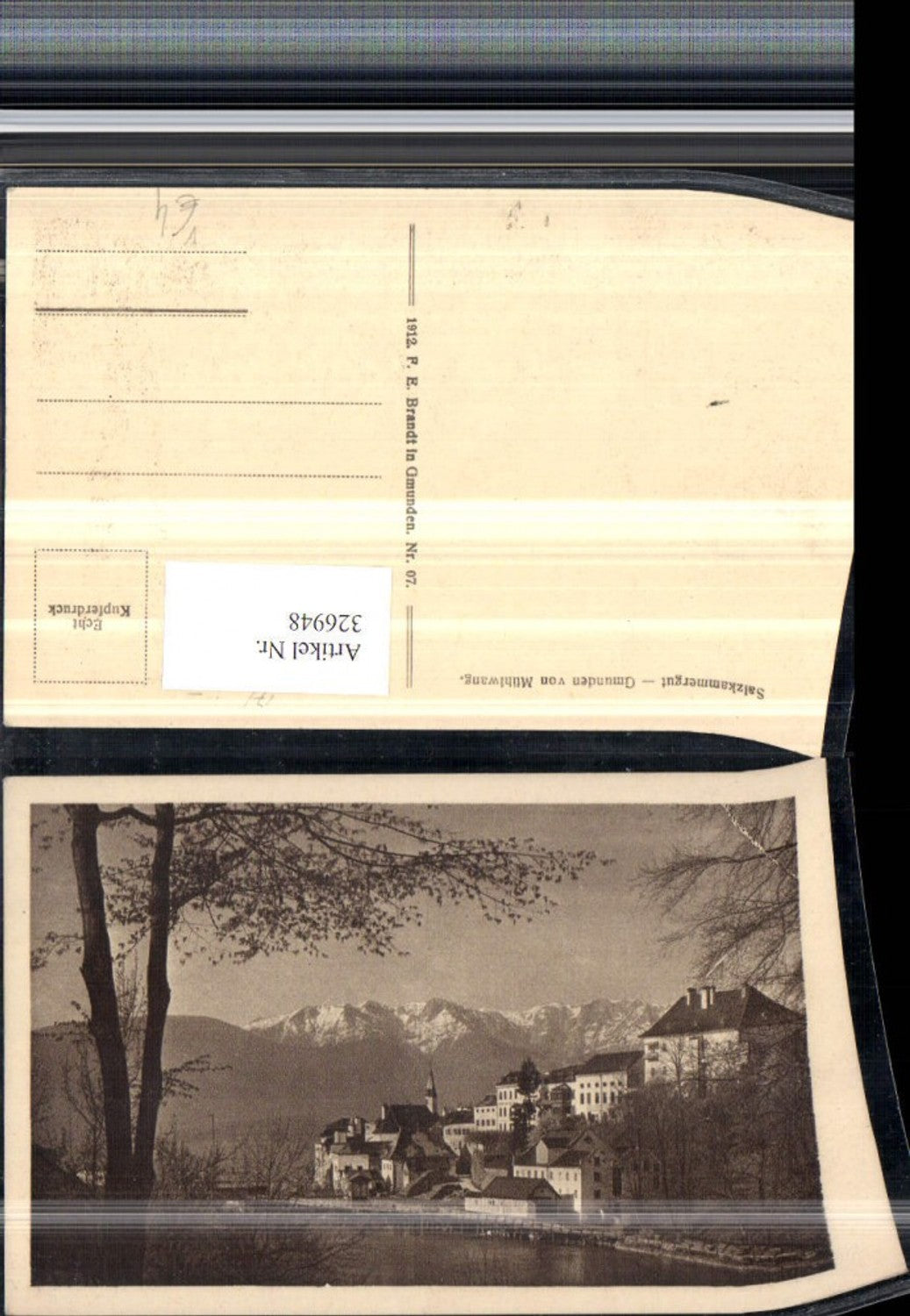 326948,Gmunden Teilansicht vom Mühlwang Bergkulisse pub F. E. Brandt 07