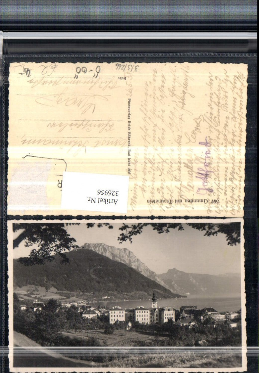 326956,Gmunden Teilansicht m. Traunstein Bergkulisse