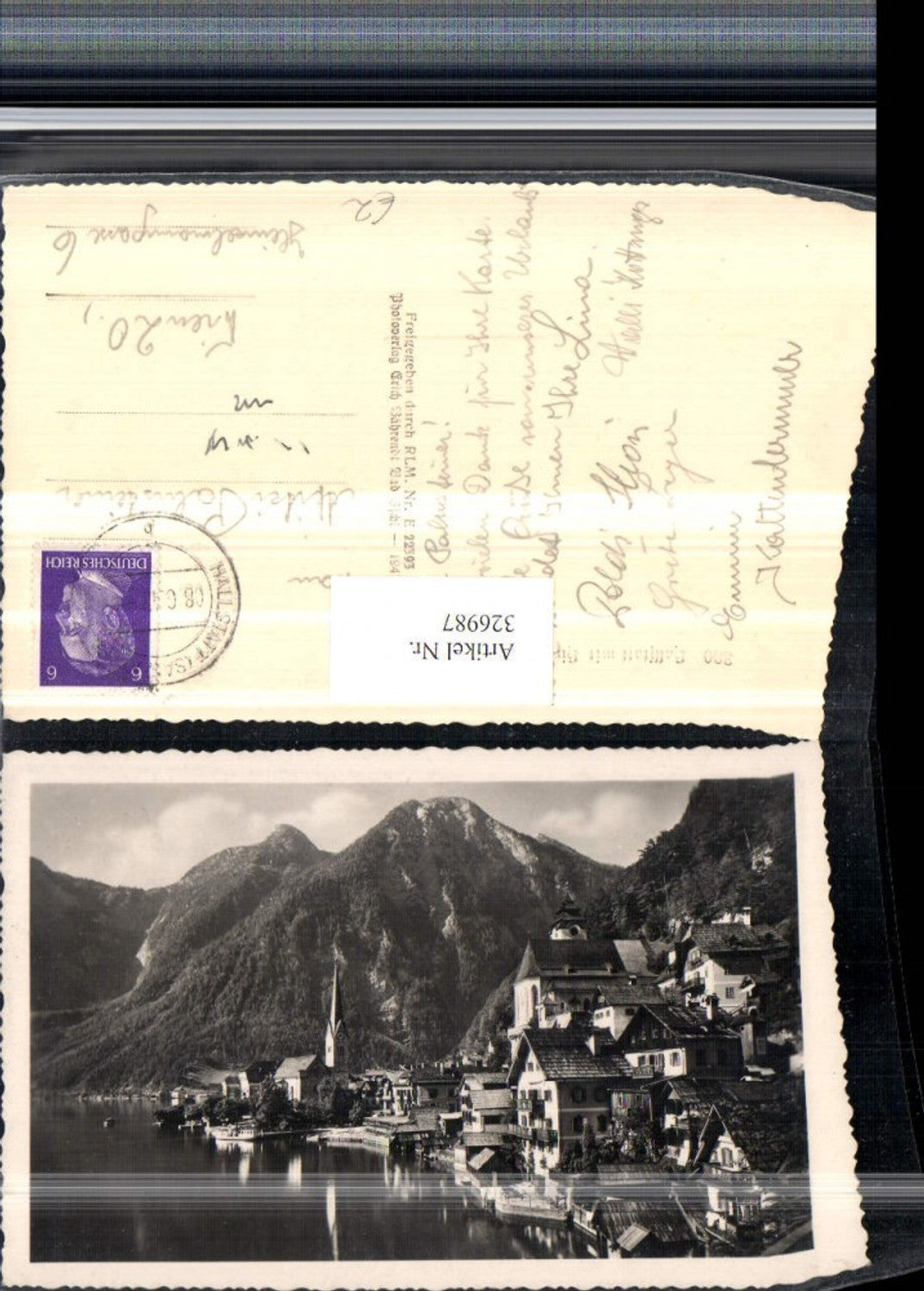 326987,Hallstatt Teilansicht Kirche m. Hirlatz Bergkulisse