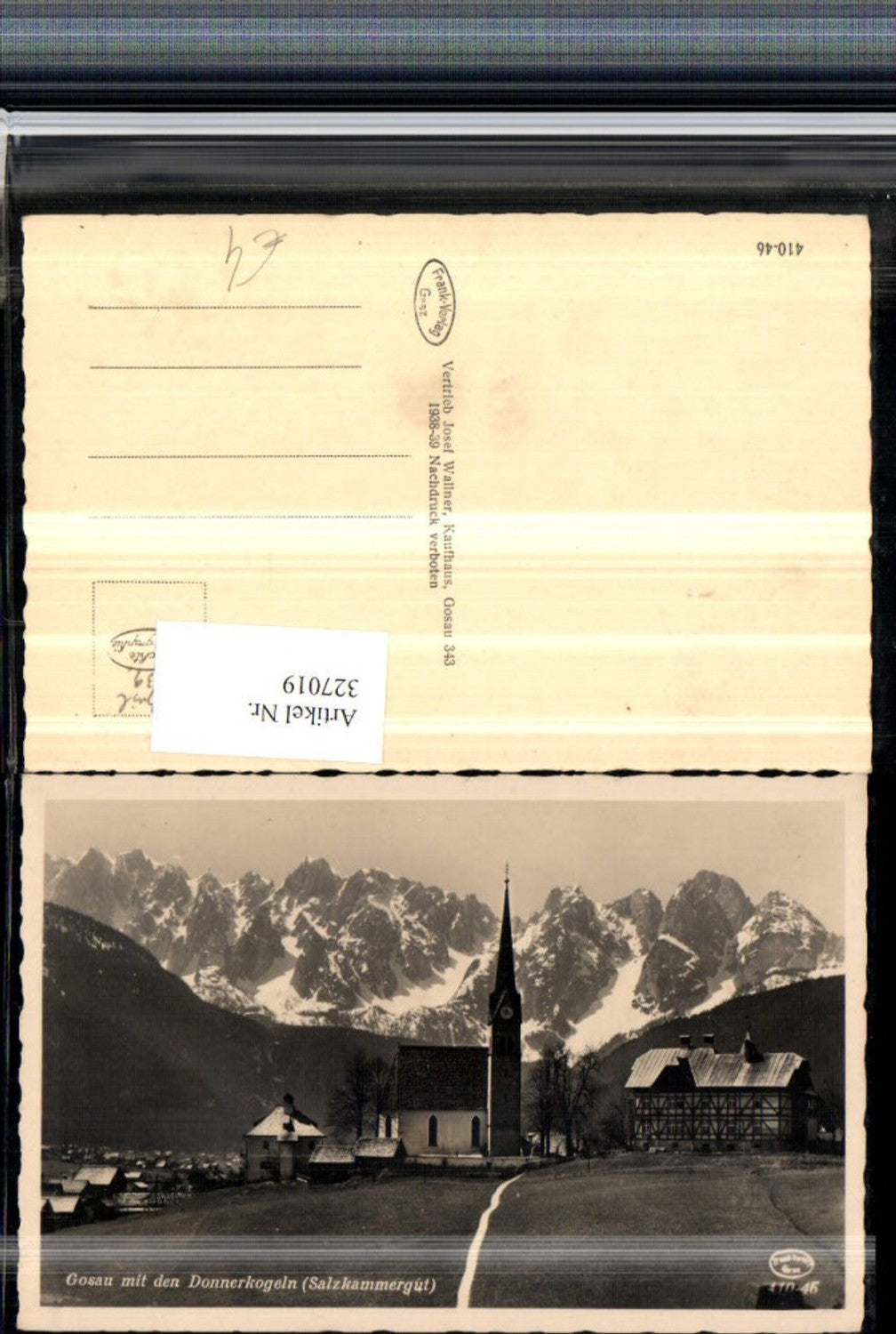 327019,Gosau Kirche m. Donnerkogeln Bergkulisse