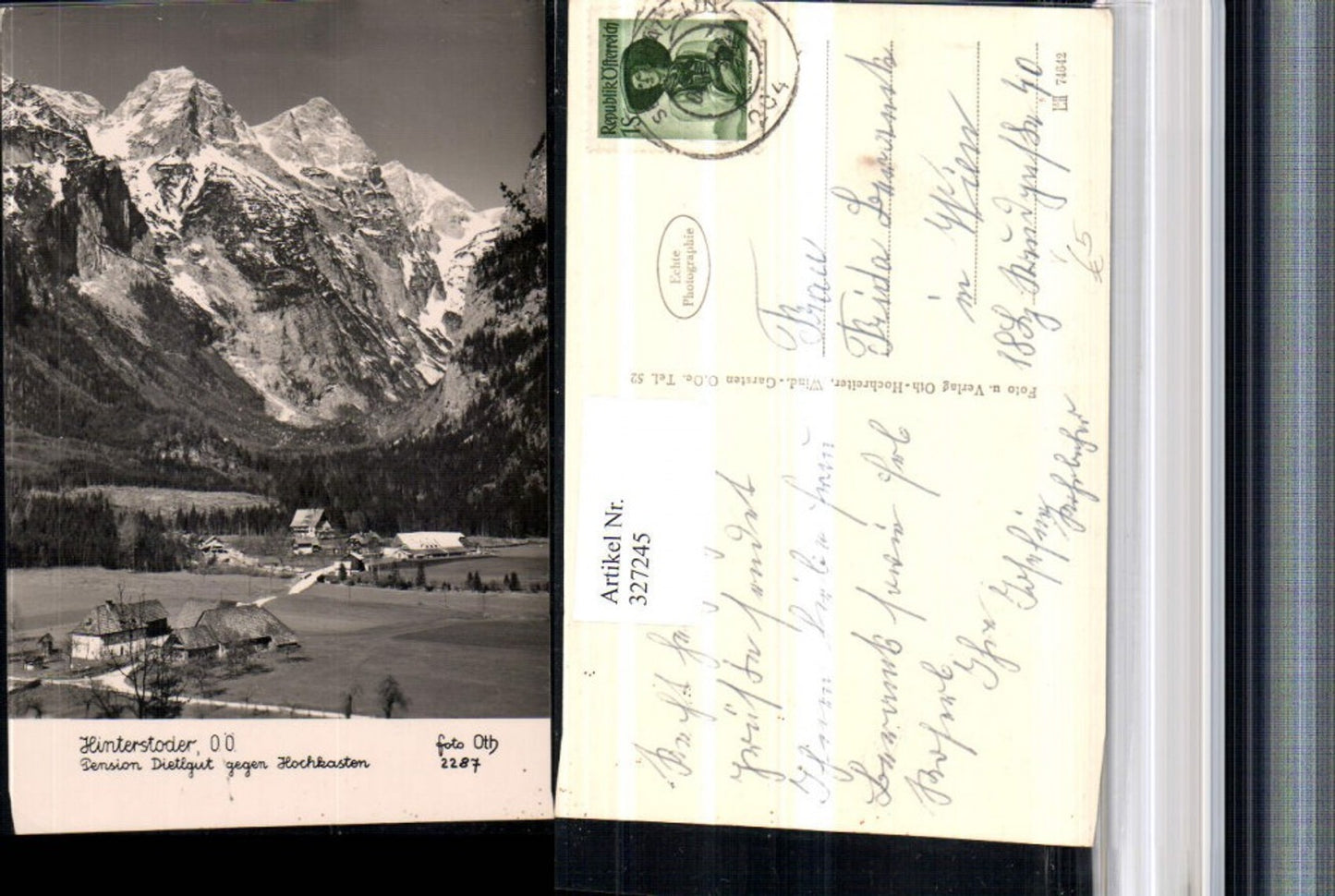 327245,Hinterstoder Pension Dietlgut geg. Hochkasten Bergkulisse pub Foto Oth 2287