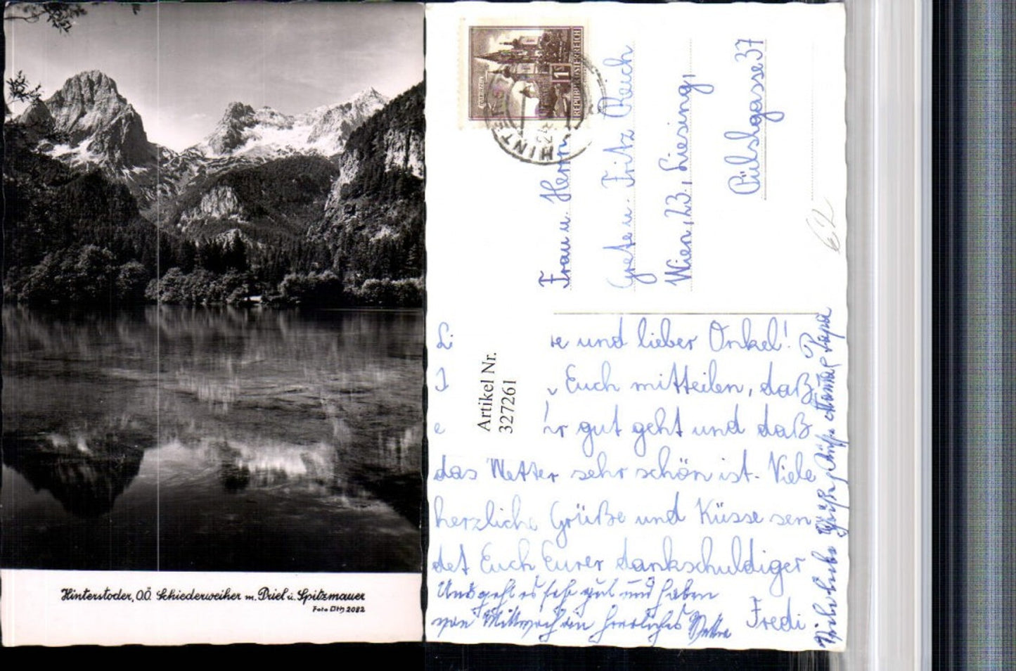 327261,Hinterstoder Schiederweiher m. Priel u. Spitzmauer Bergkulisse pub Foto Oth 2082