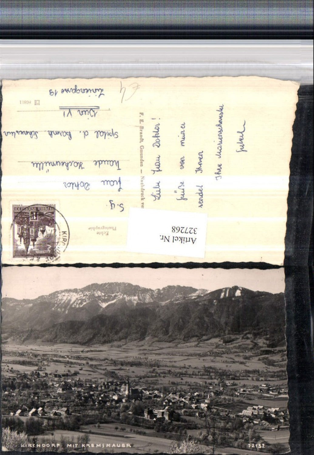 327268,Kirchdorf an d. Krems Totale m. Kremsmauer Bergkulisse