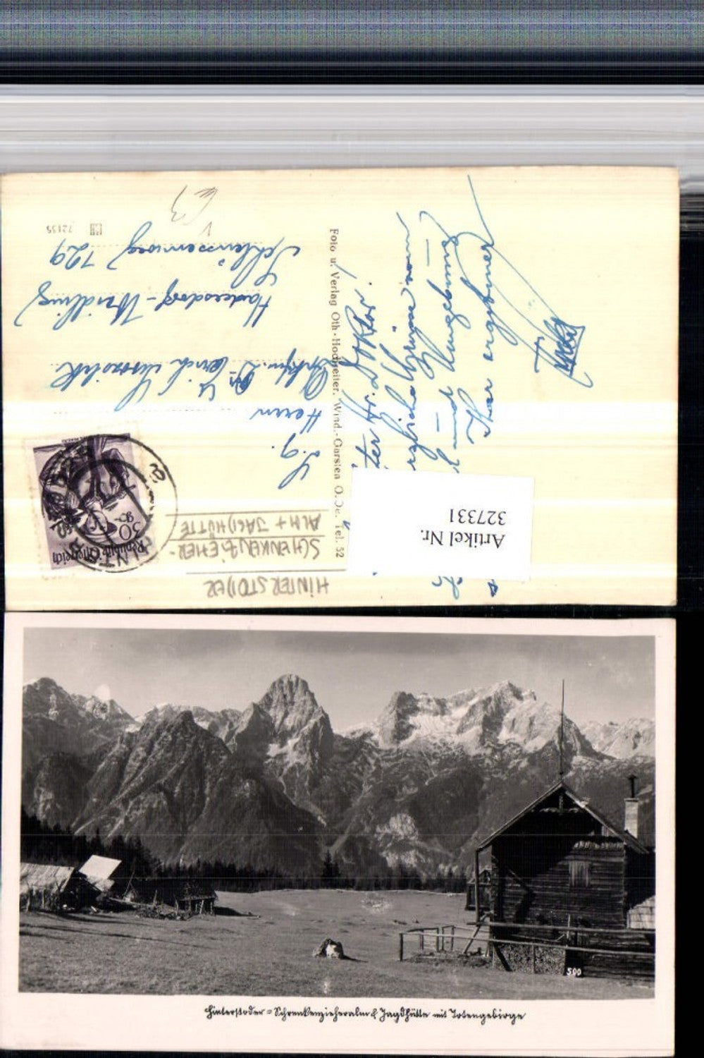 327331,Hinterstoder Schrenkenzieheralm Jagdhütte m. Toten Gebirge Bergkulisse pub Foto Oth 500