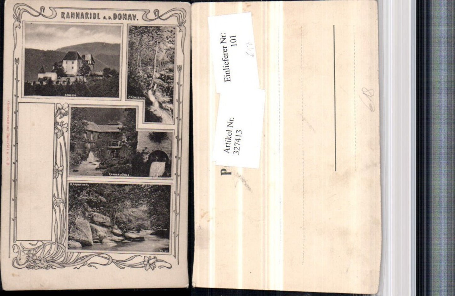 327413,Rannaridl Rannariedl on the Danube near Neustift Castle Watermill Multi-view postcard
