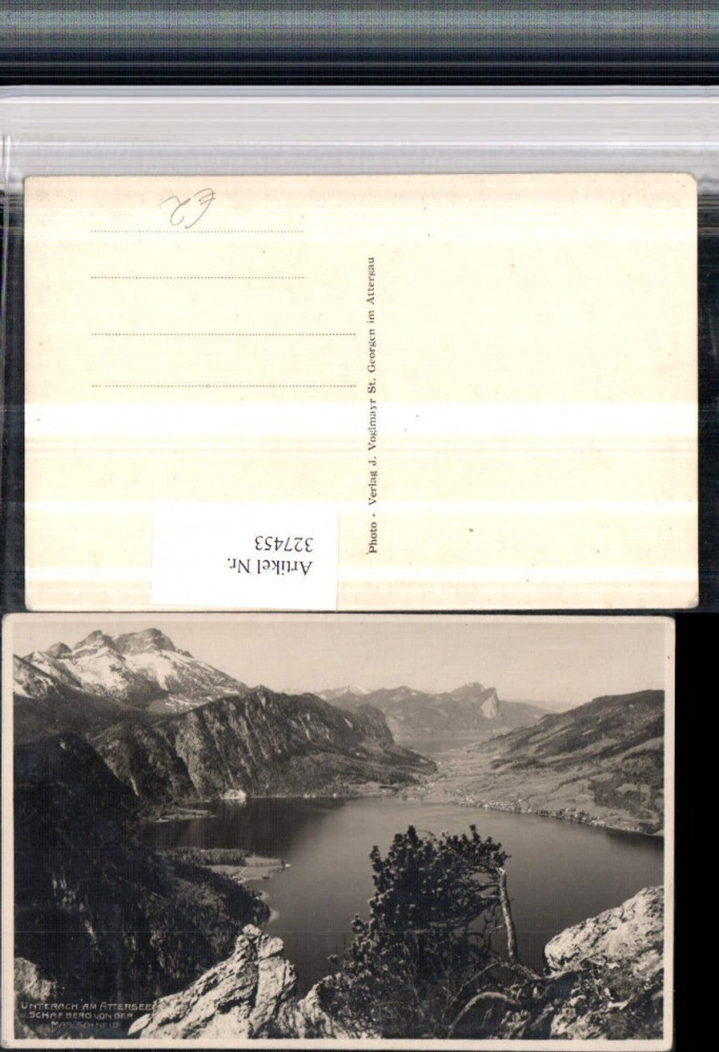 327453,Unterach am Attersee u. Schafberg von d. Madlschneid Bergkulisse