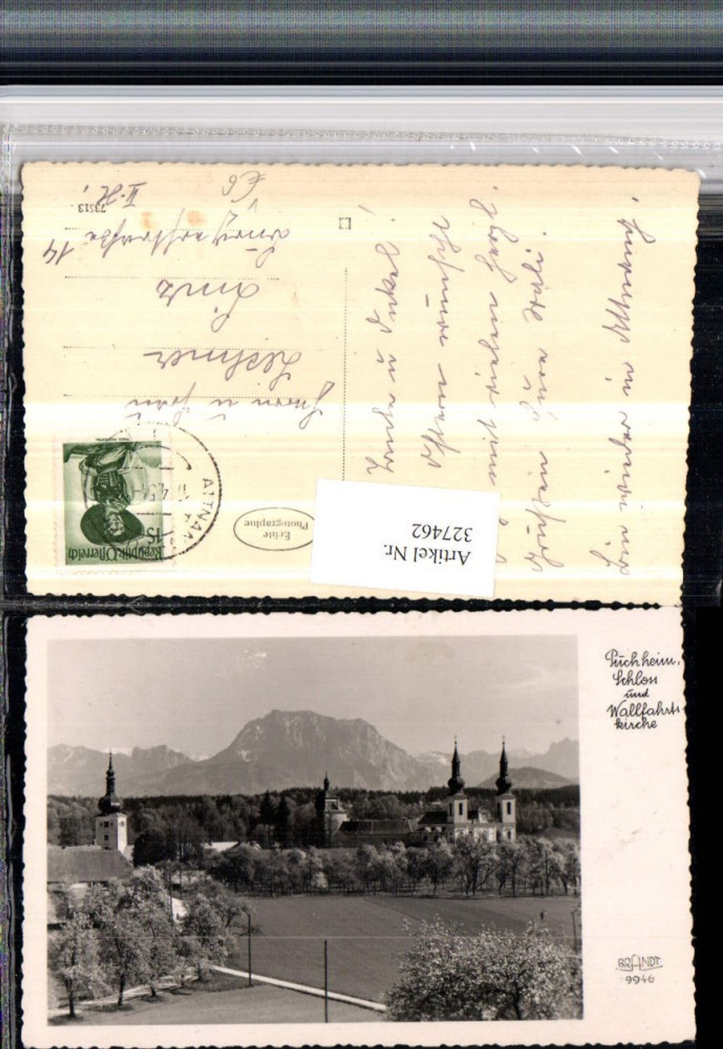 327462,Puchheim Schloss u. Wallfahrtskirche Bergkulisse pub Brandt 9946