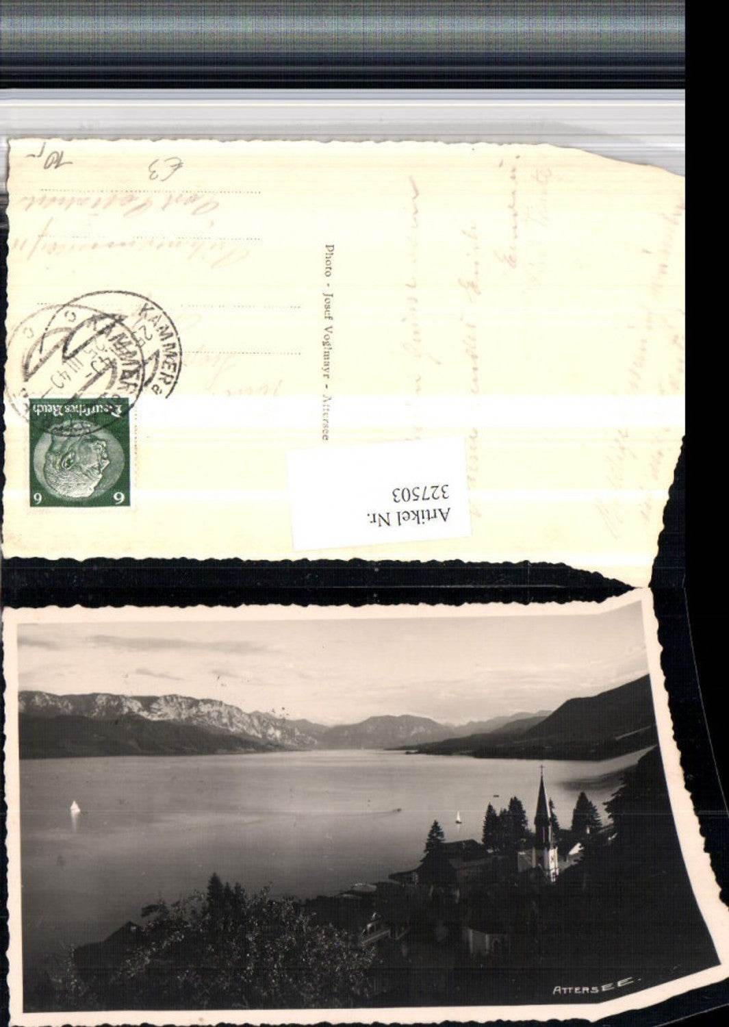327503,Attersee am Attersee Kirche Bergkulisse