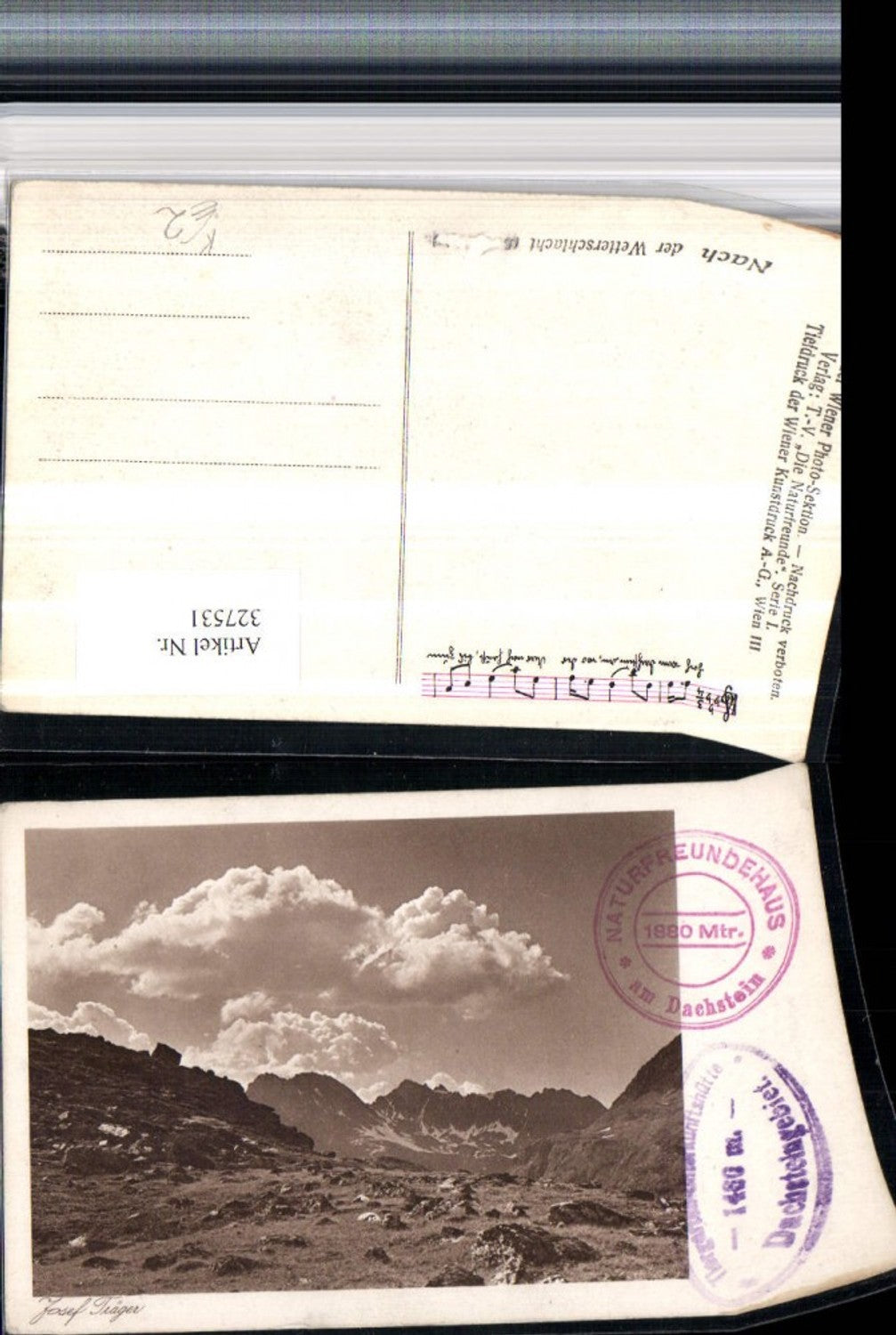 327531,Künstler AK Josef Träger Nach d. Wetterschlacht Bergkulisse