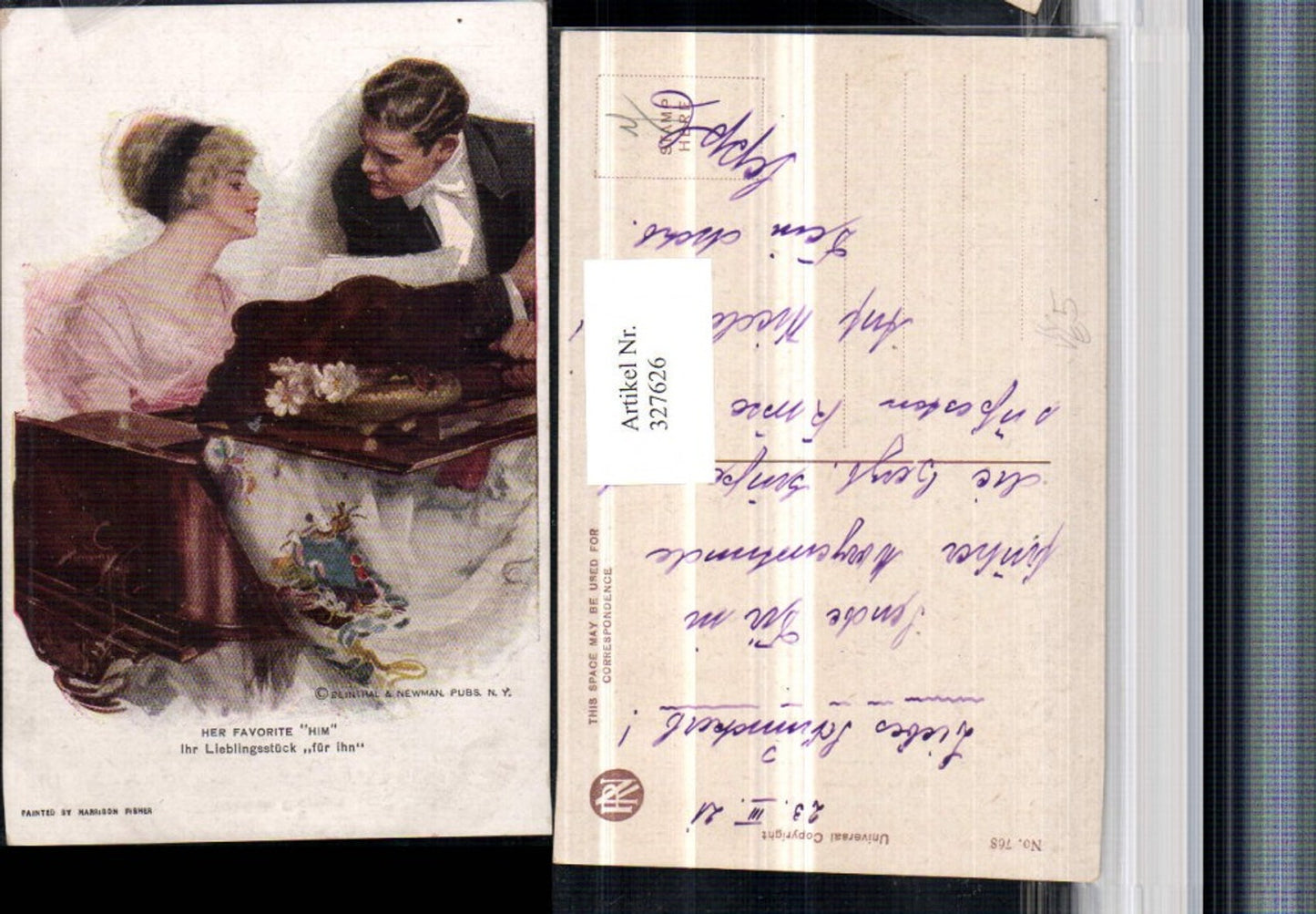 327626,Künstler AK Harrison Fisher Die Bühne des Lebens Paar pub Reinthal & Newman