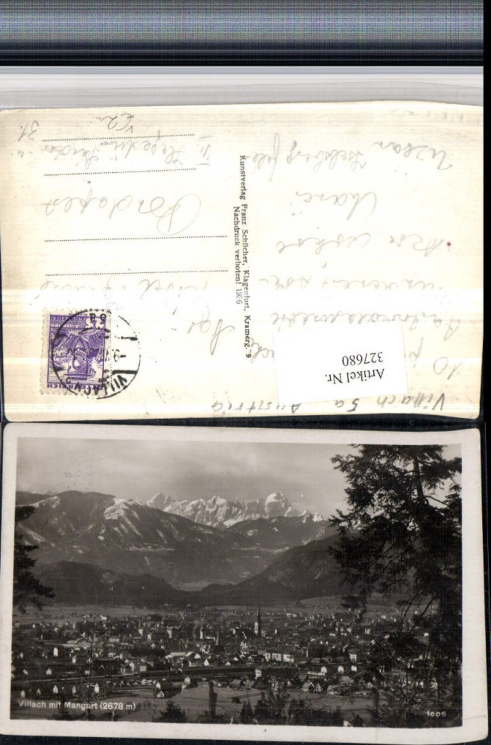 327680,Villach Totale m. Mangart Bergkulisse pub Franz Schilcher 1006