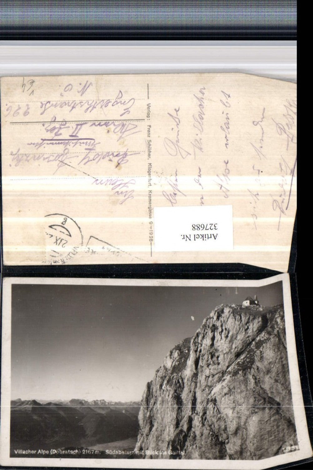 327688,Villacher Alpe Dobratsch b. Bad Bleiberg Südabsturz Bergkulisse pub Franz Schilcher 1331
