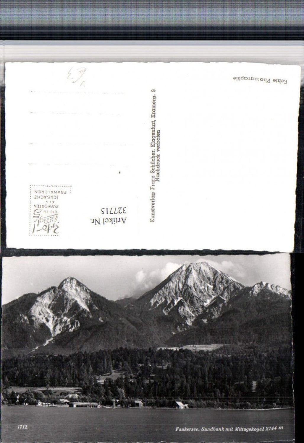 327715,Faakersee b. Faak am See Sandbank m. Mittagskogel Bergkulisse pub Franz Schilcher 1712