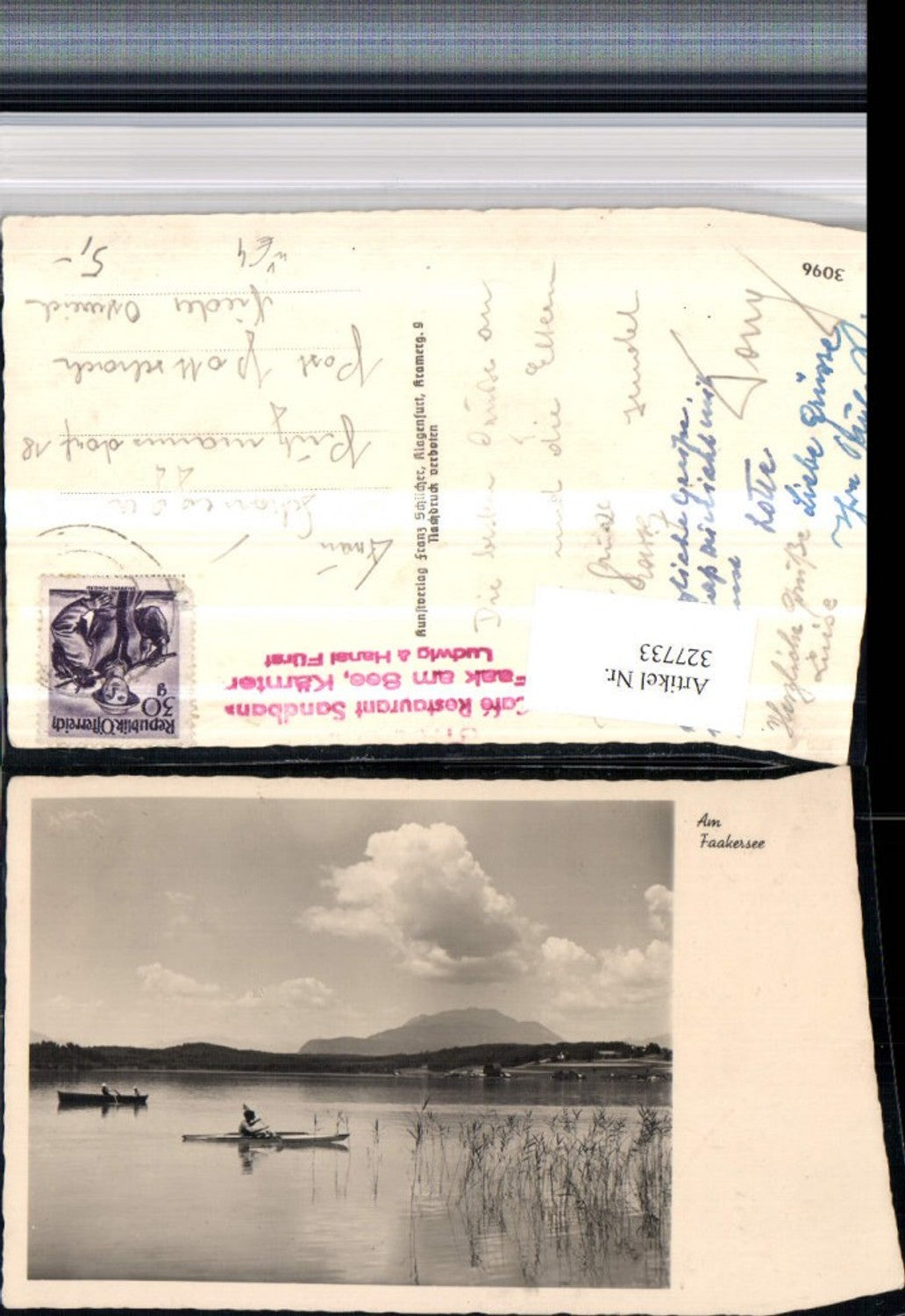 327733,Am Faakersee See b. Faak am See Partie Ruderboote pub Franz Schilcher 3096
